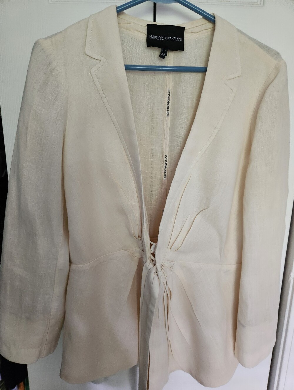 Emporio Armani Beige Linen Blazer Size M